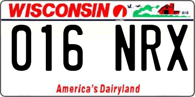 WI license plate 016NRX