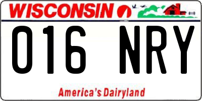 WI license plate 016NRY