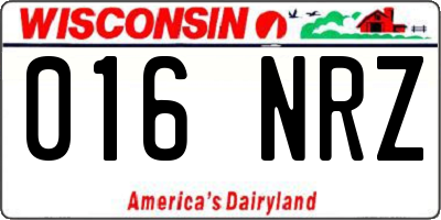 WI license plate 016NRZ