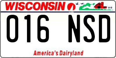 WI license plate 016NSD
