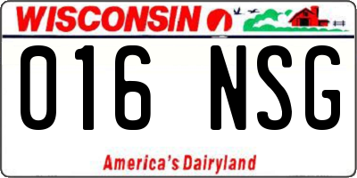 WI license plate 016NSG