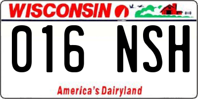 WI license plate 016NSH