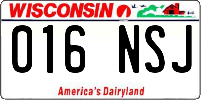 WI license plate 016NSJ