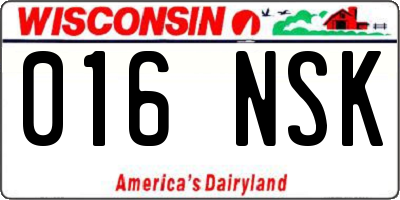 WI license plate 016NSK