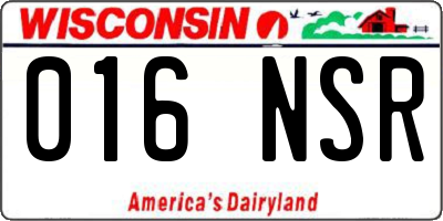 WI license plate 016NSR