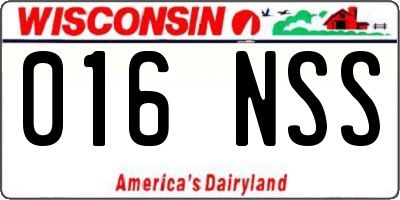 WI license plate 016NSS