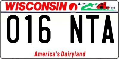 WI license plate 016NTA