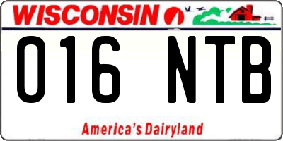 WI license plate 016NTB