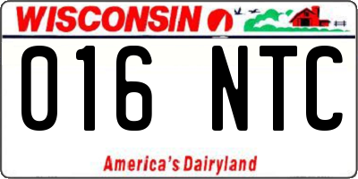 WI license plate 016NTC