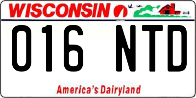 WI license plate 016NTD