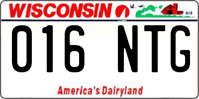 WI license plate 016NTG