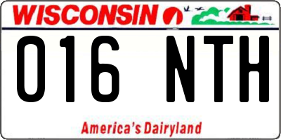 WI license plate 016NTH
