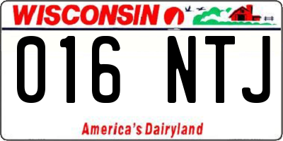 WI license plate 016NTJ