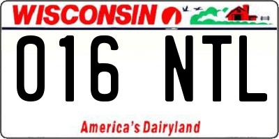 WI license plate 016NTL