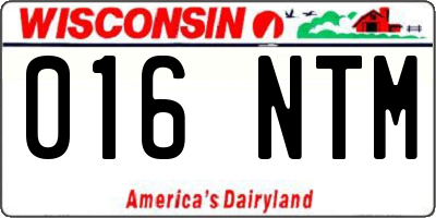WI license plate 016NTM