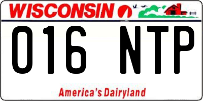 WI license plate 016NTP