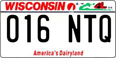 WI license plate 016NTQ