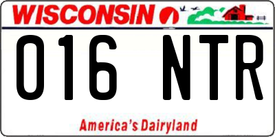 WI license plate 016NTR