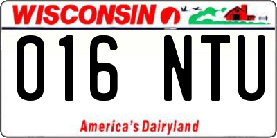 WI license plate 016NTU