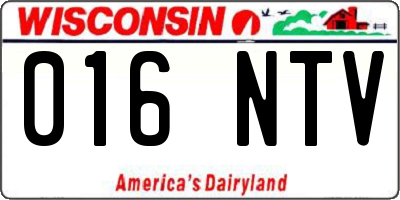 WI license plate 016NTV