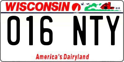 WI license plate 016NTY