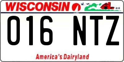 WI license plate 016NTZ