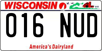 WI license plate 016NUD