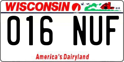 WI license plate 016NUF