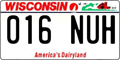 WI license plate 016NUH