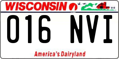 WI license plate 016NVI