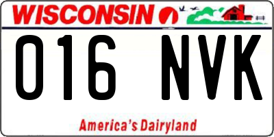 WI license plate 016NVK