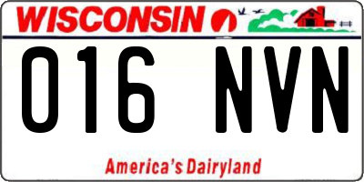 WI license plate 016NVN