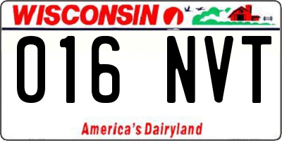 WI license plate 016NVT