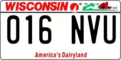 WI license plate 016NVU
