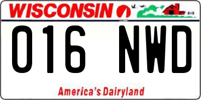 WI license plate 016NWD
