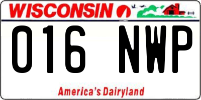 WI license plate 016NWP