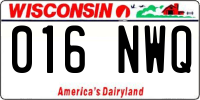 WI license plate 016NWQ