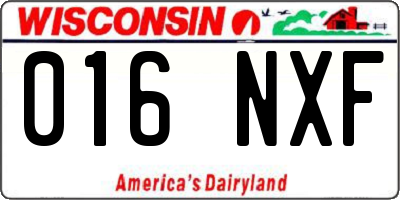 WI license plate 016NXF