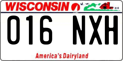 WI license plate 016NXH