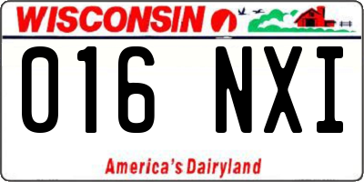 WI license plate 016NXI