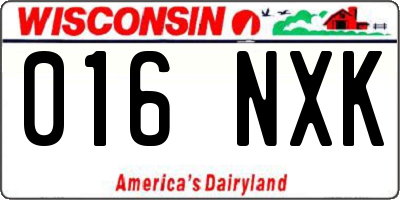 WI license plate 016NXK