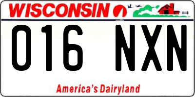 WI license plate 016NXN