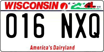 WI license plate 016NXQ