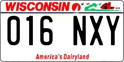 WI license plate 016NXY