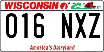 WI license plate 016NXZ