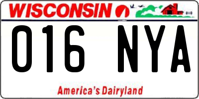 WI license plate 016NYA