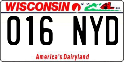 WI license plate 016NYD