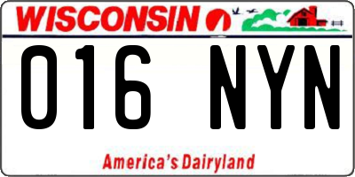 WI license plate 016NYN