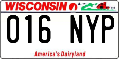 WI license plate 016NYP
