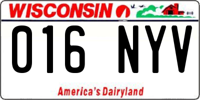WI license plate 016NYV